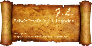 Fehérvári Lizandra névjegykártya